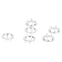 200 Pcs 9.5mm Pearl Prong Snap Buttons Silver
