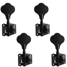 4 Têtes de Machine à Basse Électrique à Cadre Ouvert (4 pour Droitiers) - 1:20 Clés de Réglage Ratio Gear Tuners Noir
