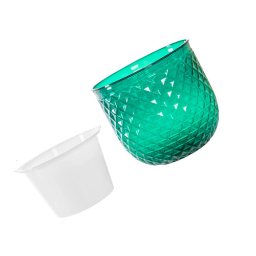 Pot de fleurs Transparent en plastique-Vert transparent