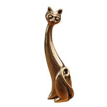 Antike Miniatur-Tierstatue aus massivem Messing, dekorative-6
