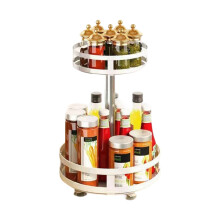 360 Degree Rotating Kitchen Countertop Organizers-White 2-tier