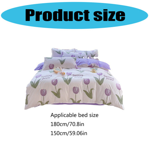 Brushed Cotton 4Pcs Bedding Set Queen Size-1.8m Little cherry 2