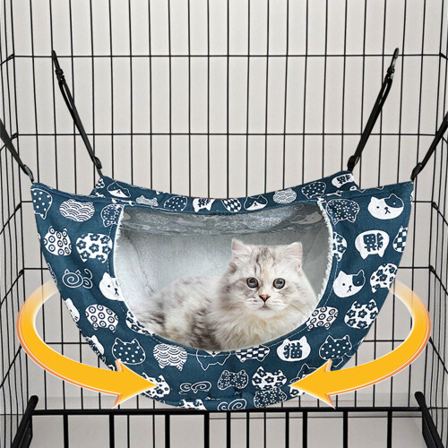 Indoor Multiuse Cats Swing Bed Comfortable Linen Reinforced-1 2