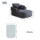 MIMO Grey Chenille Chaise Lounge with Cushion 2