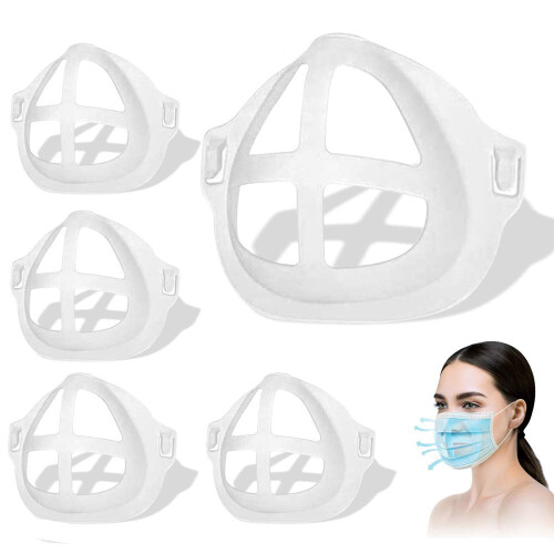 Face Mask Bracket 5Pcs 3D Reusable Inner Support Frame for Comfortable Breathing and Lipstick Protection