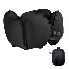 Comfortable Inflatable Neck Support Pillow Foldable TPU-Black