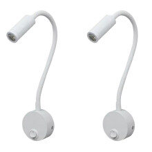 2X 3W Wall Mounted Reading Light Flexible Gooseneck LED Sconce Lamp for Bedroom, Office, Workbench, Studio Reading Lamp