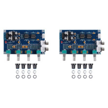 2X Amplifier NE5532 Preamp Preamplifier Volume Tone Control Finished Board Treble Midrange Bass EQ DIY Dual AC 12V - 18V