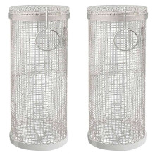 2X 30 cm Barbecue-Rollgrillkorb, Grillnetz, Rohrgrillkorb, Grill, Lagerfeuer, Gitter, Familie, Reisen, Camping, Picknick, Kochgeschirr