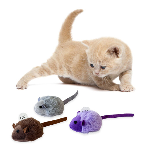 Interactive Mouse Cats Toy with Realistic Squeaky-Grey 2
