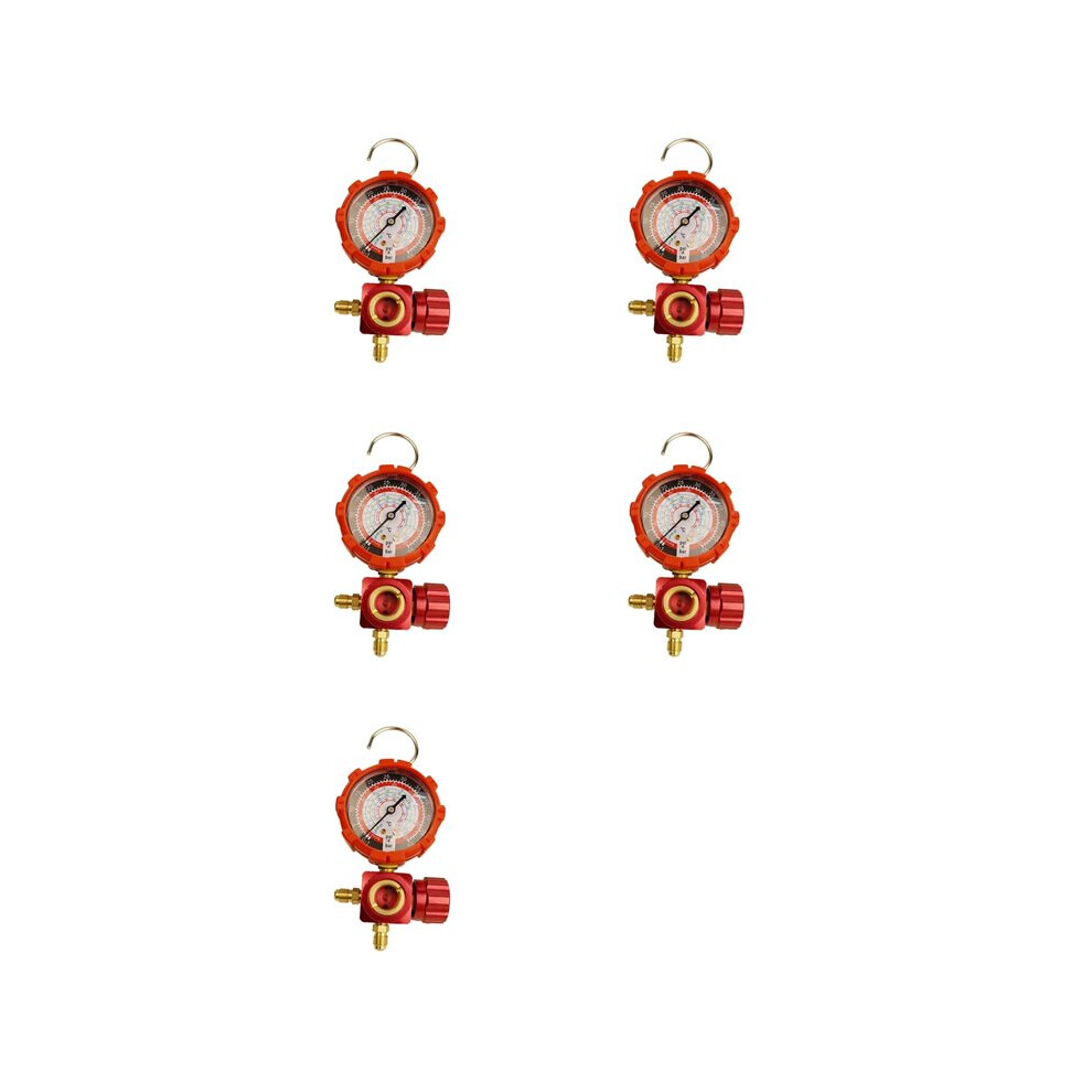5X Air Condition Gauge For R410a R22 R134a R404a Refrigerants Manifold Gauge With Visual Mirror 800Psi Red 6032990623833