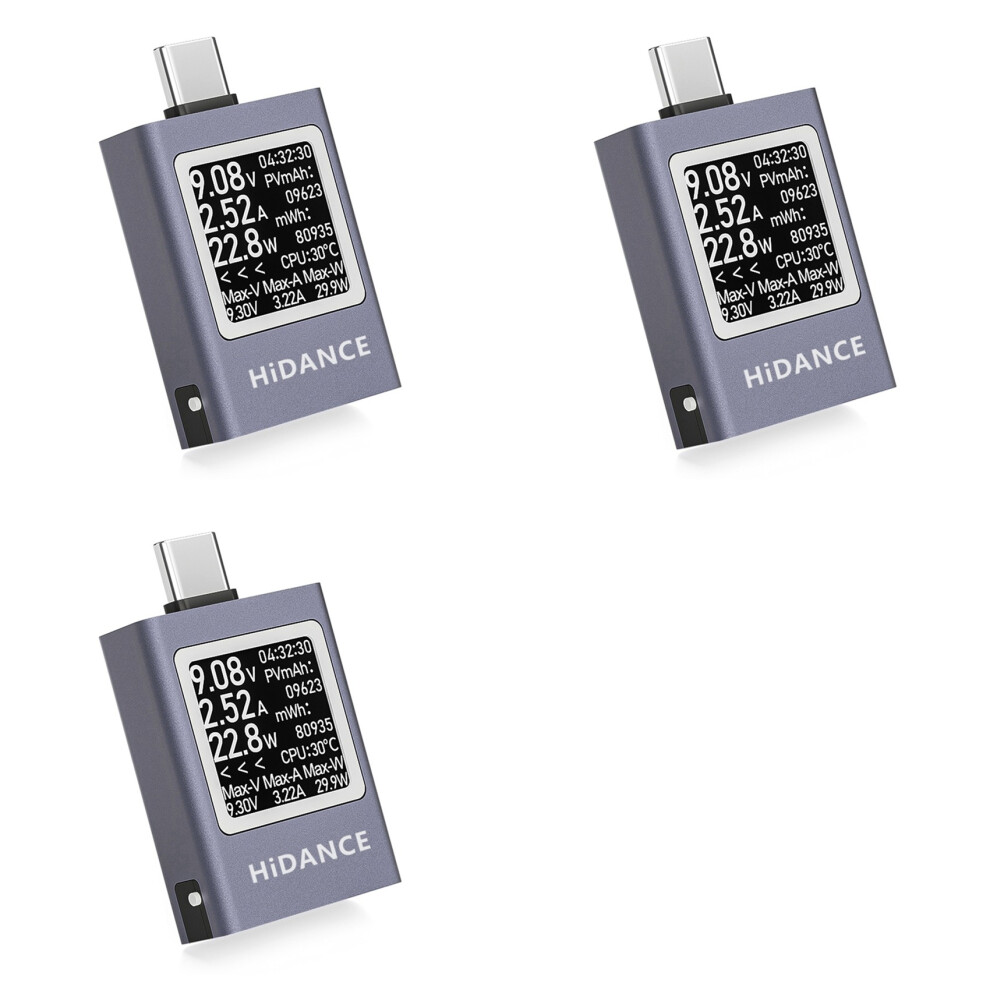Brecantia 3X Hdc-085C 4.5-50V 0-12A Pd3.1 Digital Display Dcvoltage Ammeter Power Meter Type-C Cell Charging Tester