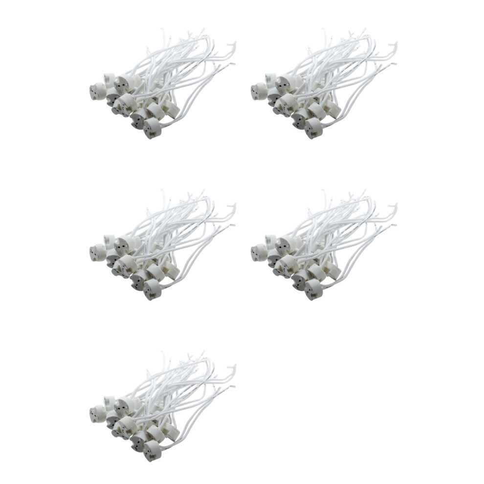 75 Pcs Mr16 Gu5.3 Ceramic Base Socket Led Lamp Holder White/Light Brecantia