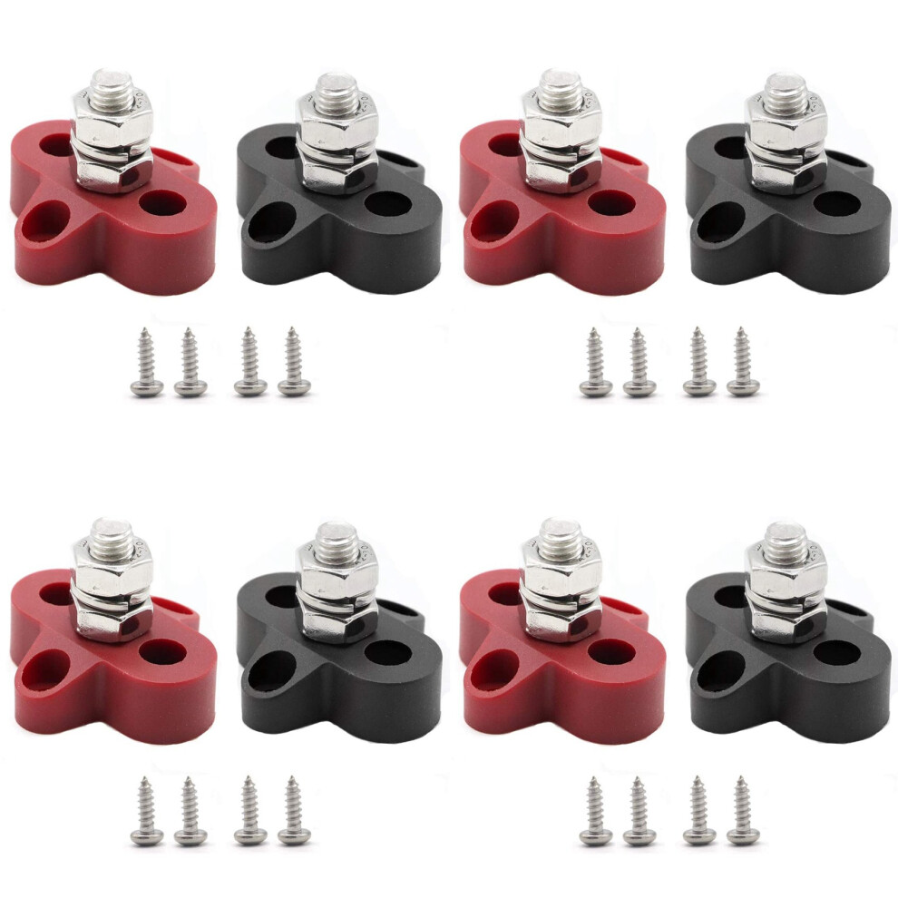 8Pcs 5/16 Inch 48V Busbar Power Terminal Block M8 Positive Negative Power Distribution Stud For Rv Ship Boat 4711791571049