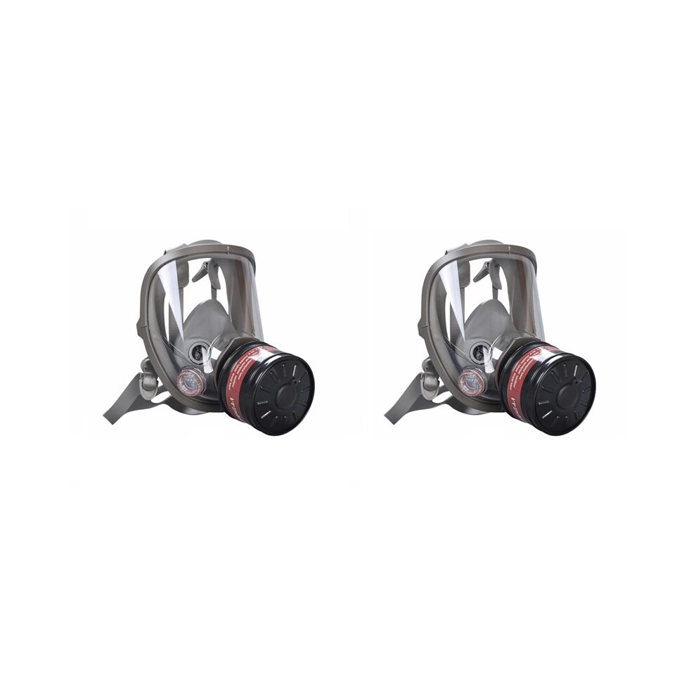 Brecantia 2X Gas Masks Survival Nuclear And Chemical, Gas Mask With 40Mm Activated Carbon Filter, Full Face Respirator Mask