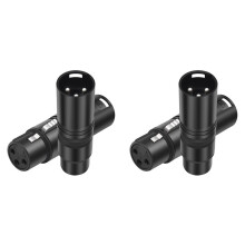 4er-Pack XLR-Stecker-auf-Buchse-Adapter, 3-Poliger XLR-Audio-Mikrofonkabel-Verlängerungsadapteranschluss