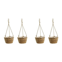 4X Panier de Paille Pot de Fleurs, Balcon Creativedecoration Plantation Radis Bassin Suspendu, Panier de Fleurs Tissé Suspendu,