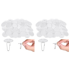 100 Pcs Clear Adhesive Hooks, Adhesive Ceiling Hooks for Hanging Damage-Free Birthday Hook No-Drill Sticky Ceiling Hook