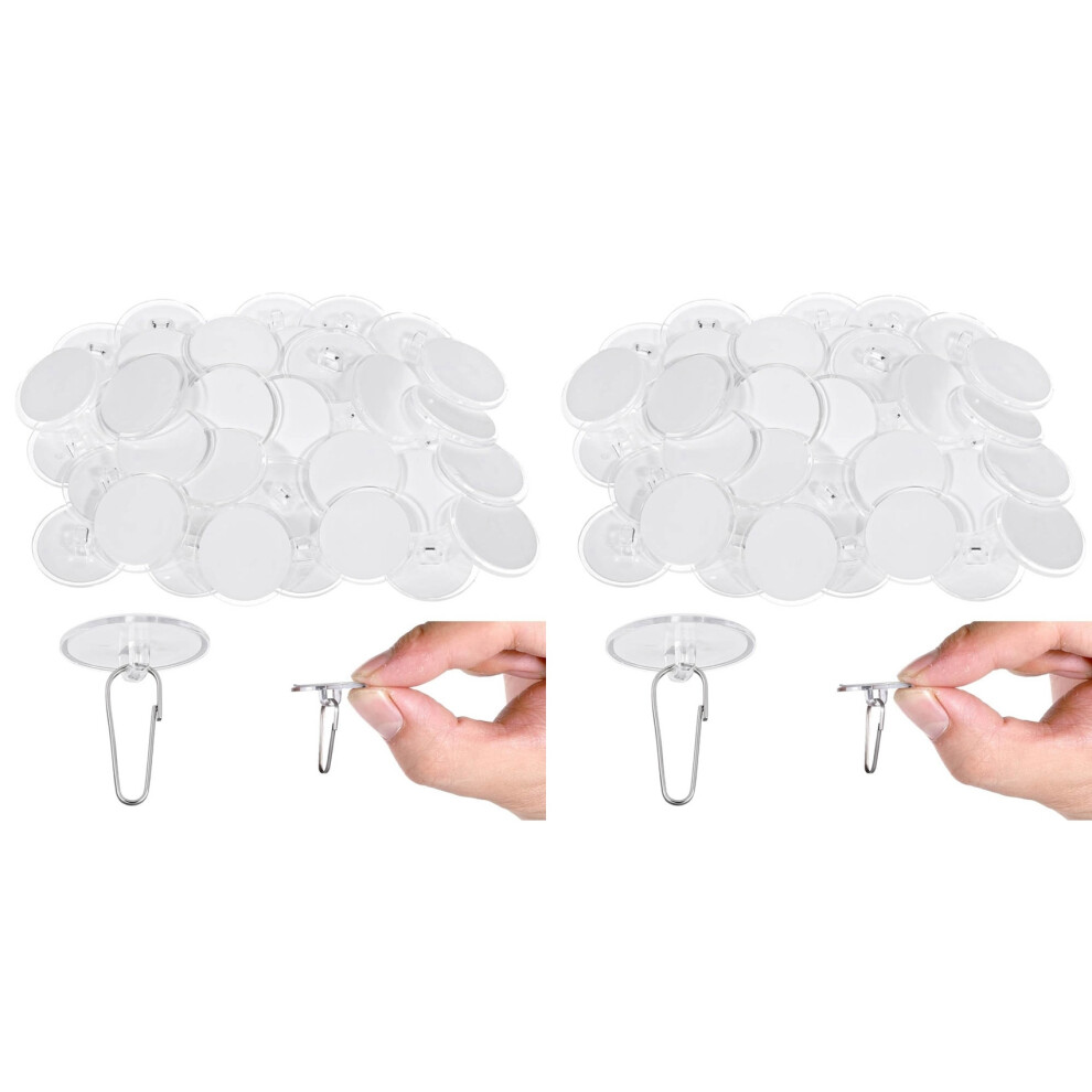 100 Pcs Clear Adhesive Hooks, Adhesive Ceiling Hooks For Hanging Damage-Free Birthday Hook No-Drill Sticky Ceiling Hook 4713858165383