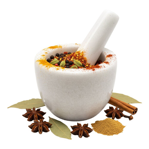 Marble Mortar and Pestle - Round, Unpolished Interior