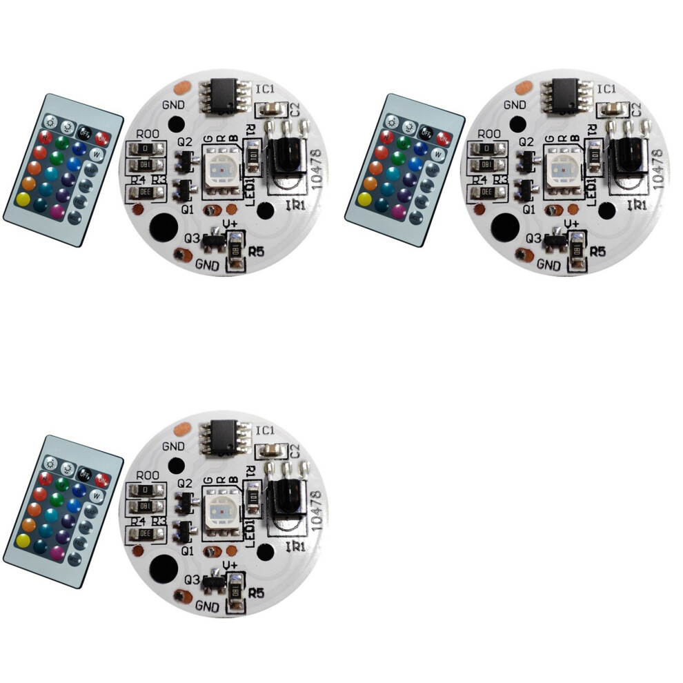 3X 5V Low Voltage Led S Plate Color Rgb Lamp Board 3W Colorful Gradient Source Ir 24-Key Wireless Remote Light 6032614872814