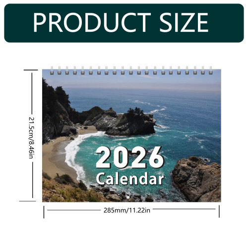 Calendrier mural 2026, calendrier mensuel 2026 avec papier- 1 2