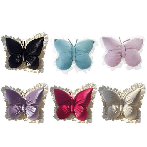 Romance Butterfly Accent Pillow Polyester PP Cotton-White 1