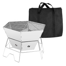 Portable Charcoal Grill Stainless Steel Foldable BBQ Grill for Outdoor Camping Picnic Cooking Ref: 1026