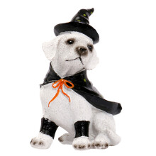 Figurines de chien d'Halloween Statue de chien en-Sorcière