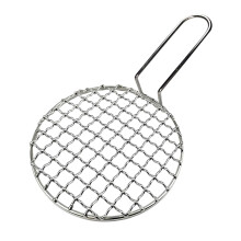 BBQ Grill Mesh Stainless Steel Grilling Net with Long Handle for Even Heat and Easy Clean