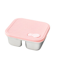 Durable Stainless Lunch Box Leak proof Lid for Fruit-Pink 2