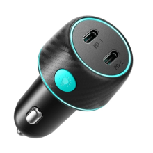 Joyroom JR-CCN02 70W Dual PD Multi-Color Car Charger with Light Button Black