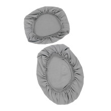 2pcs Soft Polyester Toilet Lid Cover and Sink Covers-grey