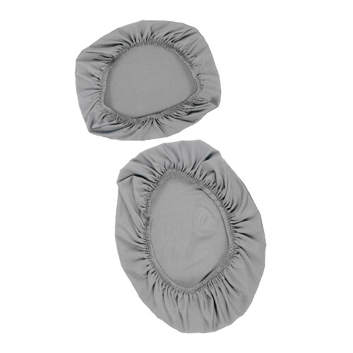 2pcs Soft Polyester Toilet Lid Cover and Sink Covers-grey