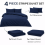 Imperial Rooms (Double, Navy) Luxury Stripe Duvet Cover Bedding Set Fitted Sheet 2