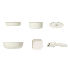 Ergonomische pannenset met afneembare handgreep Aluminium- 1