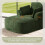 MIMO Green Chenille Chaise Lounge with Cushion 5