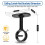 12 Pack No Drill Ceiling Mount Rod Brackets, Heavy Duty Self Adhesive Holders, Adjustable Hooks Hanging Black 5