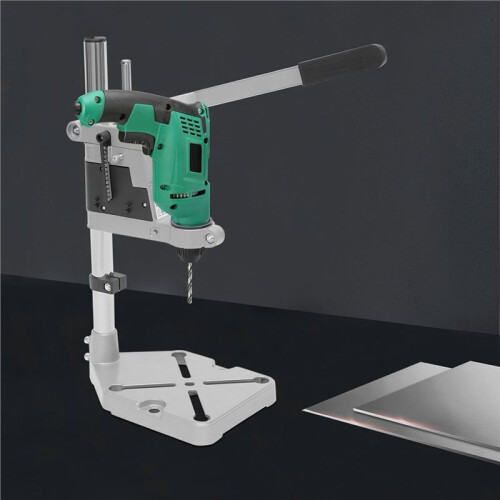 Universal Bench Drill Press Stand, 38-42mm Clamping Diameter, Adjustable Vertical Table for Workbench with Repair Tool