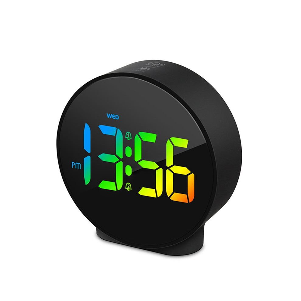 Digital Alarm Clock Led Desk Electronic Clock Dual Alarm 12/24H Snooze Week Display Bedside Clock Table Clock Black 6031581666136
