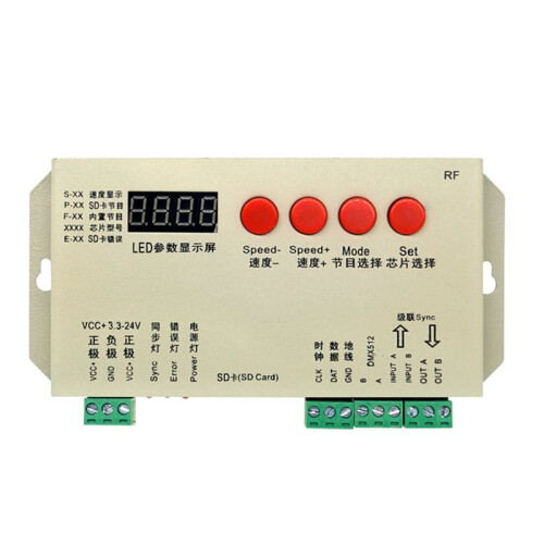 DC5-24V T1000S/K-1000S LED 2048 Pixels Program Controller for WS2812, WS2811 1