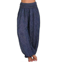 (S, Royal Blue) Women's Casual Baggy Gypsy Hippie Boho Harem Yoga Pants, Summer Bloomers Trousers