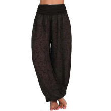 (XL, Coffee) Women's Casual Baggy Gypsy Hippie Boho Harem Yoga Pants, Summer Bloomers Trousers