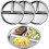 4Pack Stainless Steel Divided Plates, 3 Section Dinner Plates for Portion Control, Camping, Dishwasher Safe 1