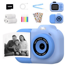 Instant Print Camera for Kids Boys Girls  Digital Video Camera 1080P Dual Lens Photo Printing Thermal Paper Camera C