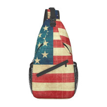 American Flag Sling Bag Crossbody Backpack for Women with Water‑Resistant Fabric and Multi‑Pocket Design