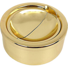 Gold Smokeless Classic Metal Ashtray with A Lid ,windproof Ashtreys