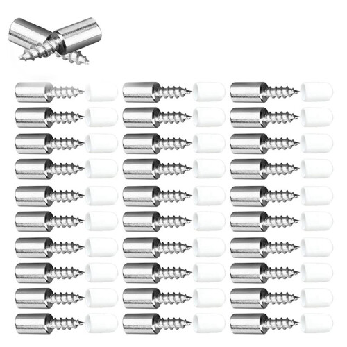 500PCS Fixed Support Self-Tapping -Screw, Wardrobe Cabinet Glass Partition Nails , with Rubber Sleeve 2