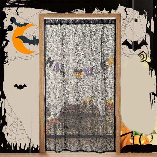 Frightening House Entrance Drape With-Spider web 100 220cm 1