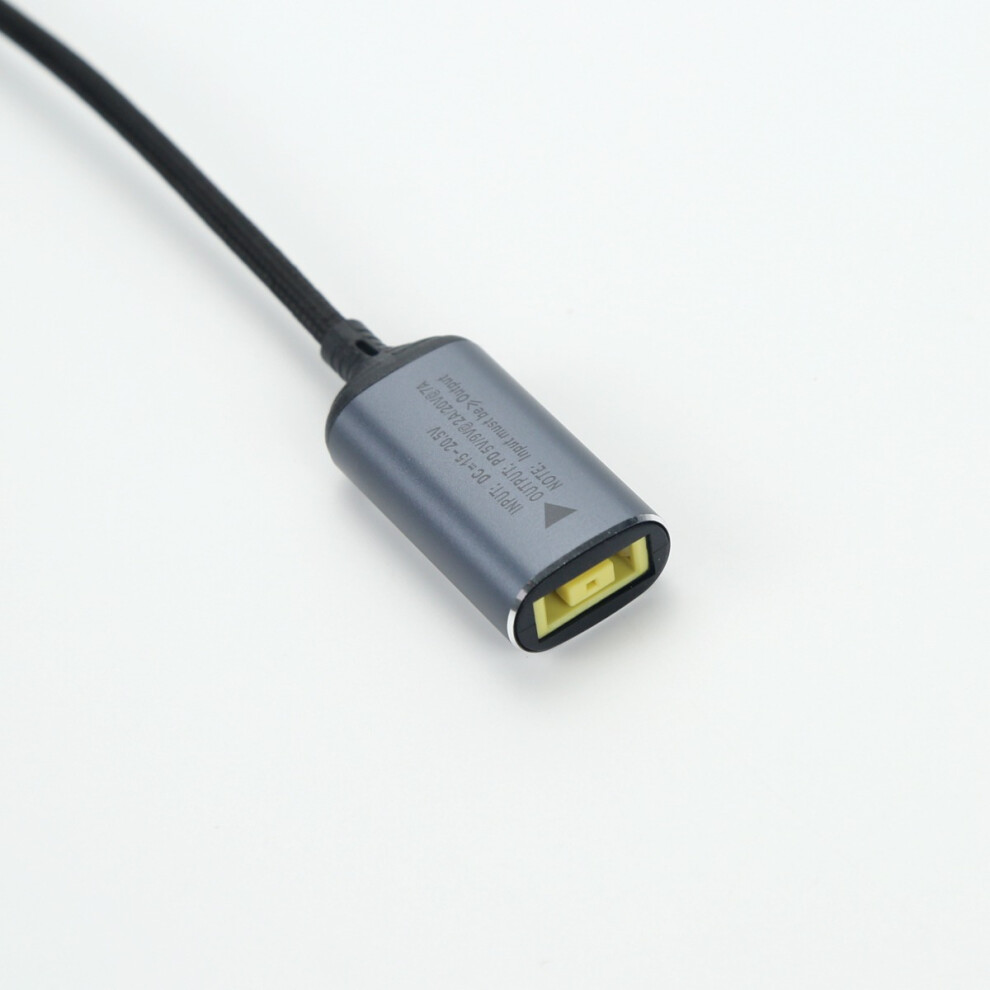 140W Dc To Usb-C Adapter: Lenovo Square Tip Female To Type-C Male With Digital Display 7314281213893